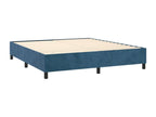 Upholstered bed base and mattress, dark blue, 160x200cm, velvet, 15494HOUL