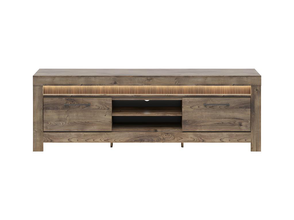 Bohometop 180cm TV Stand with 2 Doors, 2 Shelves, and LED Lighting Included - Wood - 61834JUFE