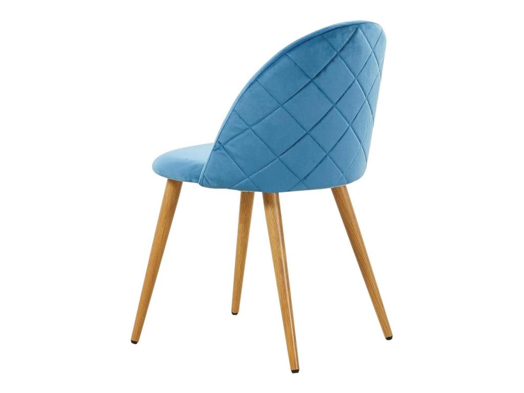 Bohometop - Set of 4 Velvet Chairs - Scandinavian Inspired - Blue 88546UJDU