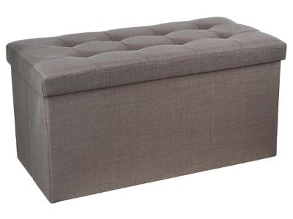 Folding storage chest/ottoman in MDF and polyurethane, Bohometop, grey - Dimensions: L76 x W38 x H38 cm 23197KSMA