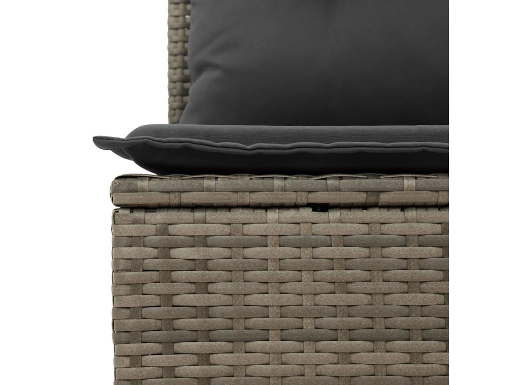 6-piece garden furniture set with grey resin wicker cushions 83406NDKN