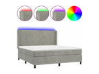 Bohometop bed base with mattress and LED light, light grey, 160x200 cm, 57495GEMK