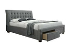 Bohometop 48075KEYF Grey Fabric Bed 160x200cm with Upholstered Headboard