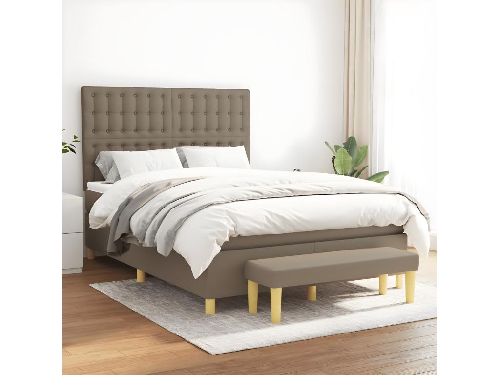 Bohometop 140x200 cm upholstered bed base with mattress, fabric 07133YCAV