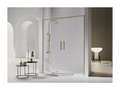 Bohometop brushed gold shower enclosure with 2 fixed glass panels and 2 sliding doors, 157-159.6 cm, 14833AXKO
