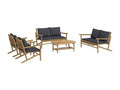Bohometop 5-piece garden furniture set with dark grey cushions 59503NKHV
