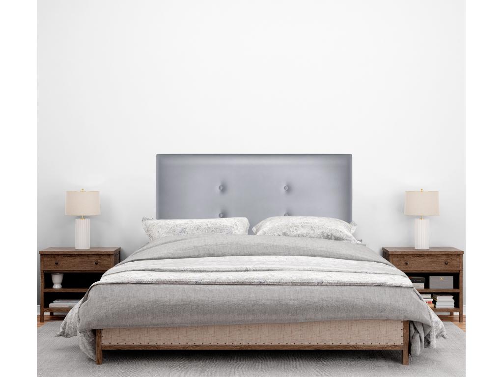 Homelumiere Faux Leather Headboard with 2 Buttons 110x50cm Beds 105 - Silver