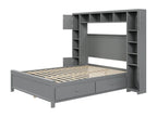 140x200 cm bed with 4 drawers and storage - Solid wood - Grey finish - Bohometop 21638GLVR