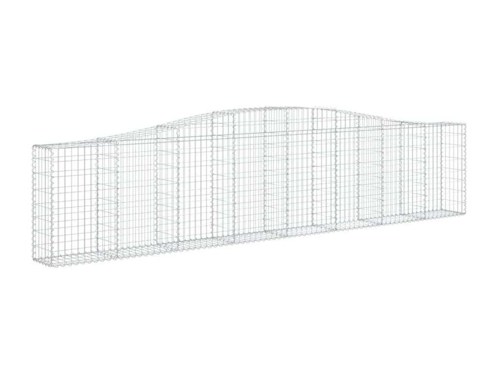 Arched gabion baskets, 10 pcs, 400x30x80-100, galvanized iron, 01636MBXY