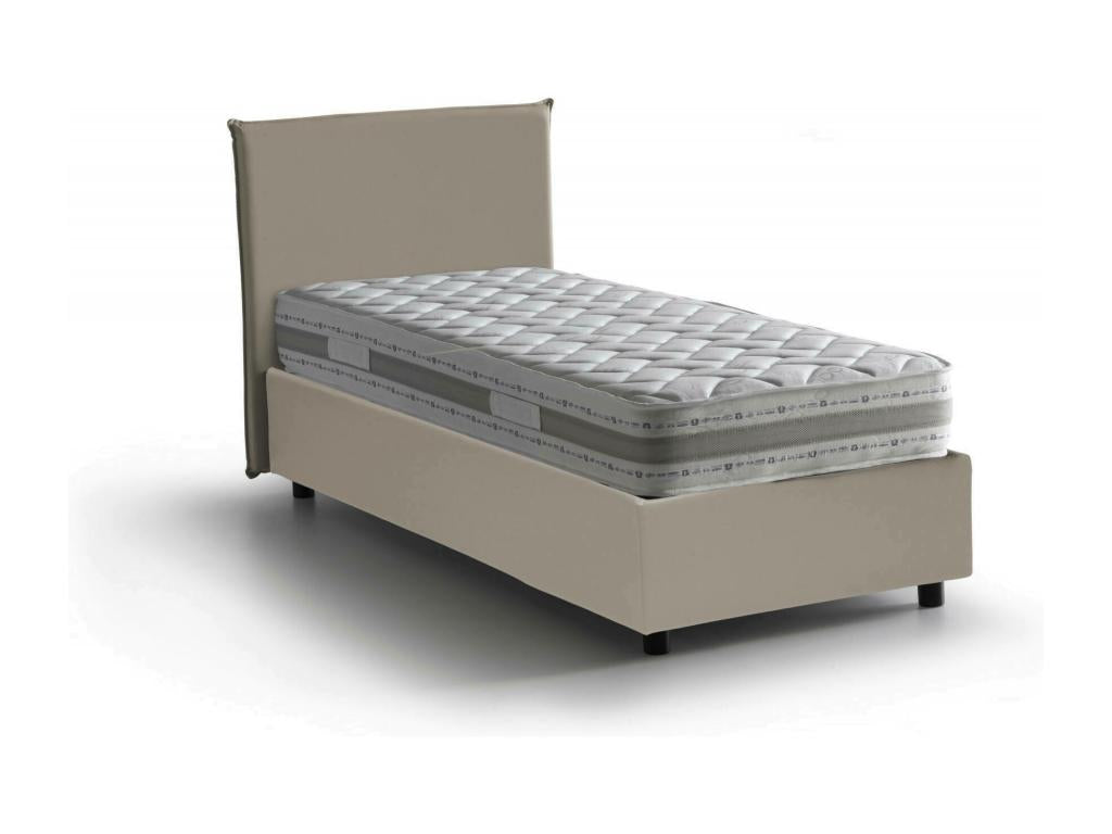 Homelumiere Single Bed with Storage Bed in Eco-Leather Upholstery, Made in Italy, Front Opening, Includes 90x200 cm Mattress