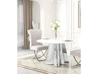 Bohometop round dining table and white marble-effect glass, 130cm diameter, 34337OUBA