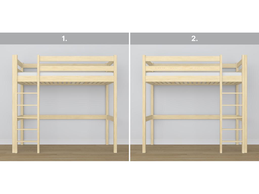 Wooden loft bed N05 Light Pine 90x180 66400CMLM