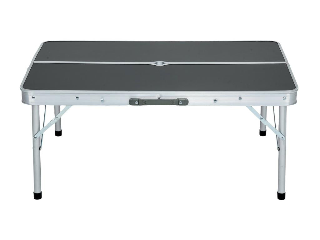 Camping table with 2 folding benches in black 29077MOPW