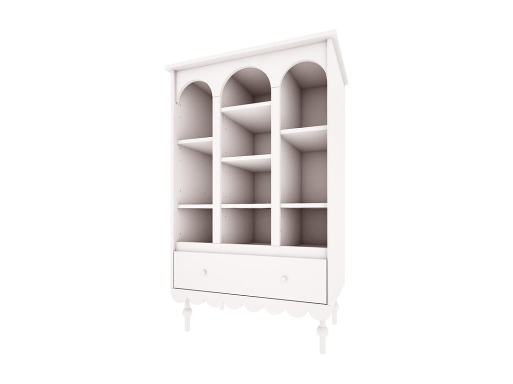 Bohometop 1-Drawer Bookcase, White, 94919KGVH