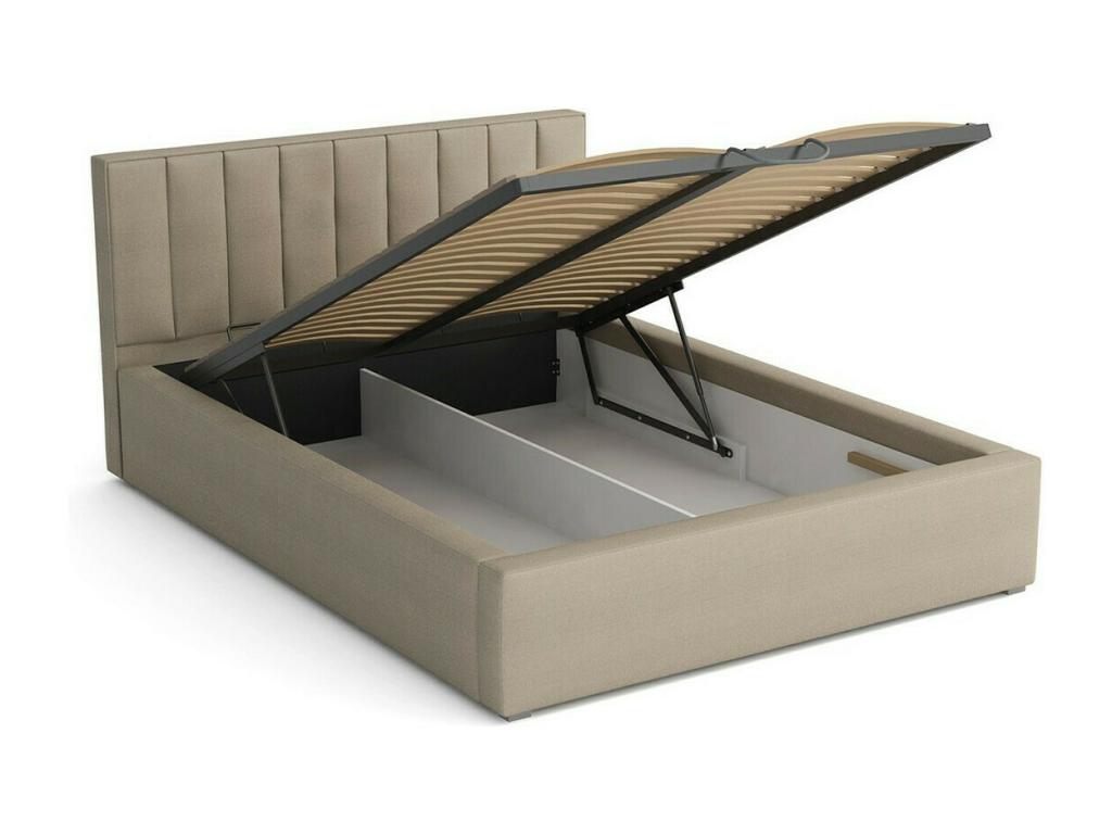 Bohometop 109 Double Bed, Light Brown, 140x200cm, Upholstered, with Bohometop Slatted Base 160x223x93cm, 16424FKWF