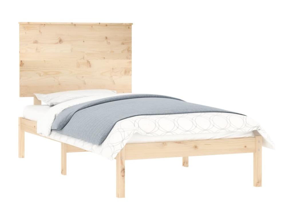 Solid pine wood bed frame 100x200 cm 37497XWYT