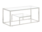 Silver coffee table in stainless steel and tempered glass 50061WDZC