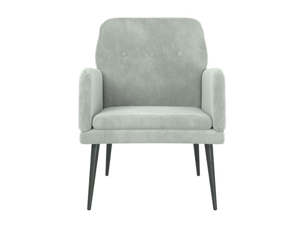 Light Grey Armchair 62x79x79 cm Velvet 81464CQNN