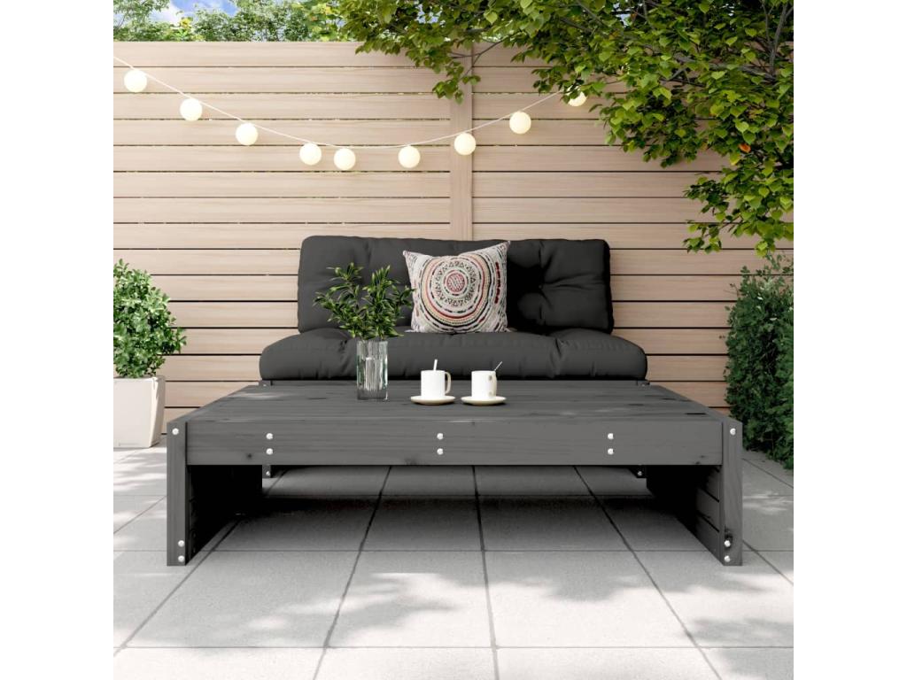 Garden footrest 120x80 cm grey solid pine wood 75327DSIZ