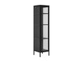 Bohometop - 1-Door Glass and Black Metal Display Cabinet H180cm 66447RPNM
