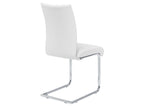 Set of 4 Bohometop dining chairs with chrome legs and white synthetic upholstery 13794NHNJ