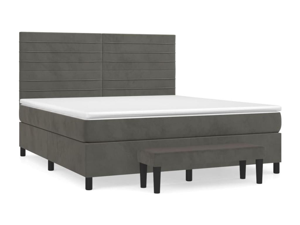 Bohometop bed base and mattress, Dark Grey 180x200 Velvet 59864YNEQ
