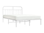 Metal bed frame with white headboard 135x190 cm 73033TAHU