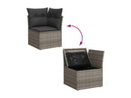 5-piece garden furniture set with grey resin wicker cushions 22734DQXM