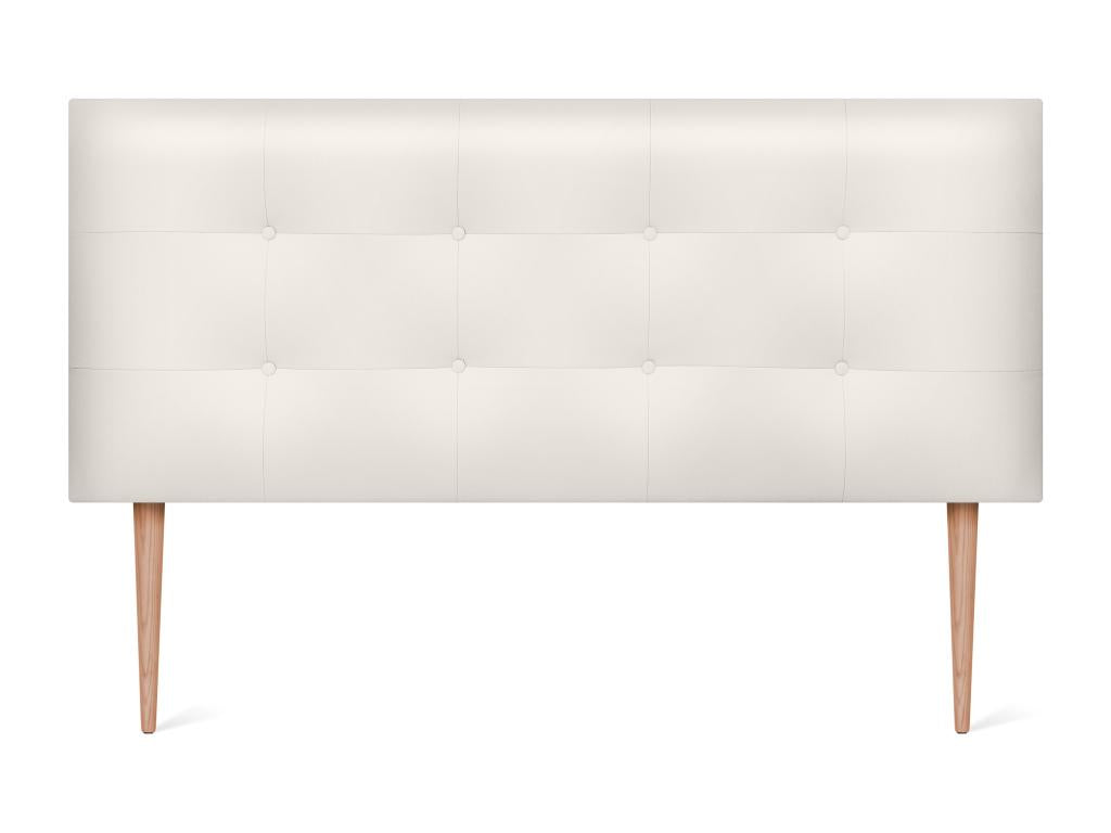 Bohometop Faux Leather Upholstered Headboard 135x115cm with Legs for 120/135cm Bed - Ivory White 53140UIHI