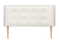 Bohometop Faux Leather Upholstered Headboard 135x115cm with Legs for 120/135cm Bed - Ivory White 53140UIHI