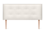Bohometop Faux Leather Upholstered Headboard 135x115cm with Legs for 120/135cm Bed - Ivory White 53140UIHI