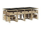 13-piece beige garden dining set with cushions 88099NZUL