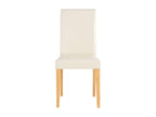 Homelumiere - Set of 2 cream PU dining chairs with pine legs