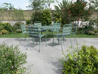 Round garden table, 130 cm diameter, in metal - Almond green - Bohometop 19001PRQW