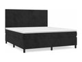 Bohometop bed base with mattress, black, 180x200 cm, velvet, 94843BZAW