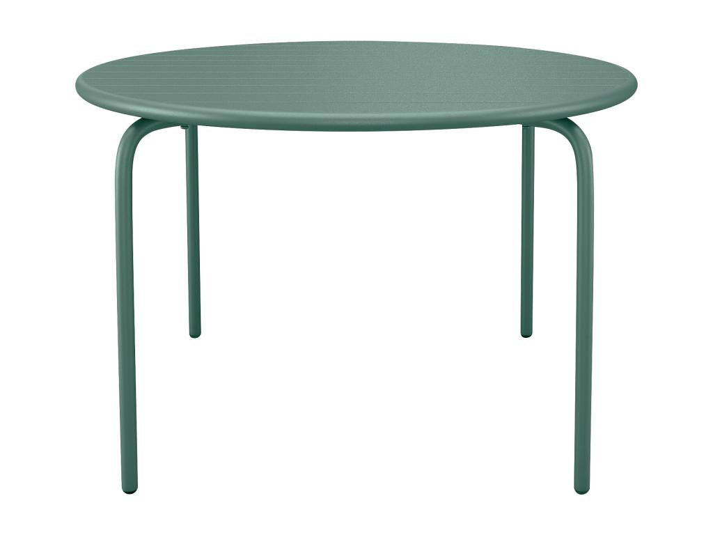 Round garden table, 130 cm diameter, in metal - Almond green - Bohometop 19001PRQW