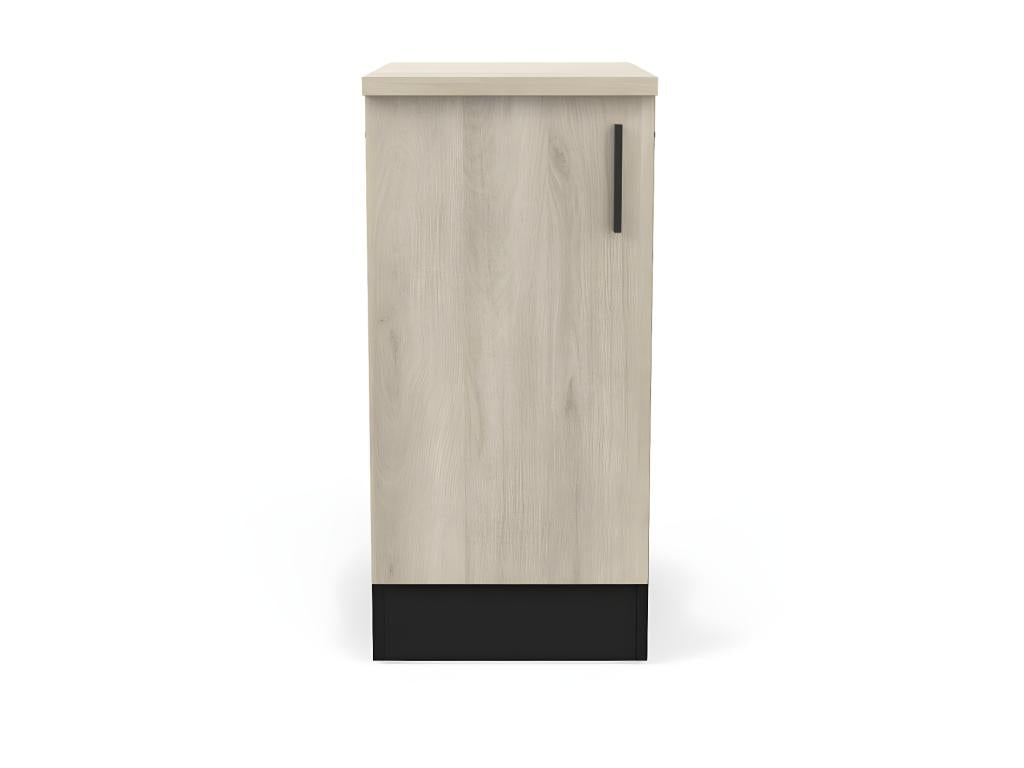 40cm Kitchen Base Cabinet with 1 Hinged Door, Black/Oak - Bohometop - W 40 x D 60 x H 85 cm 20755EEPA