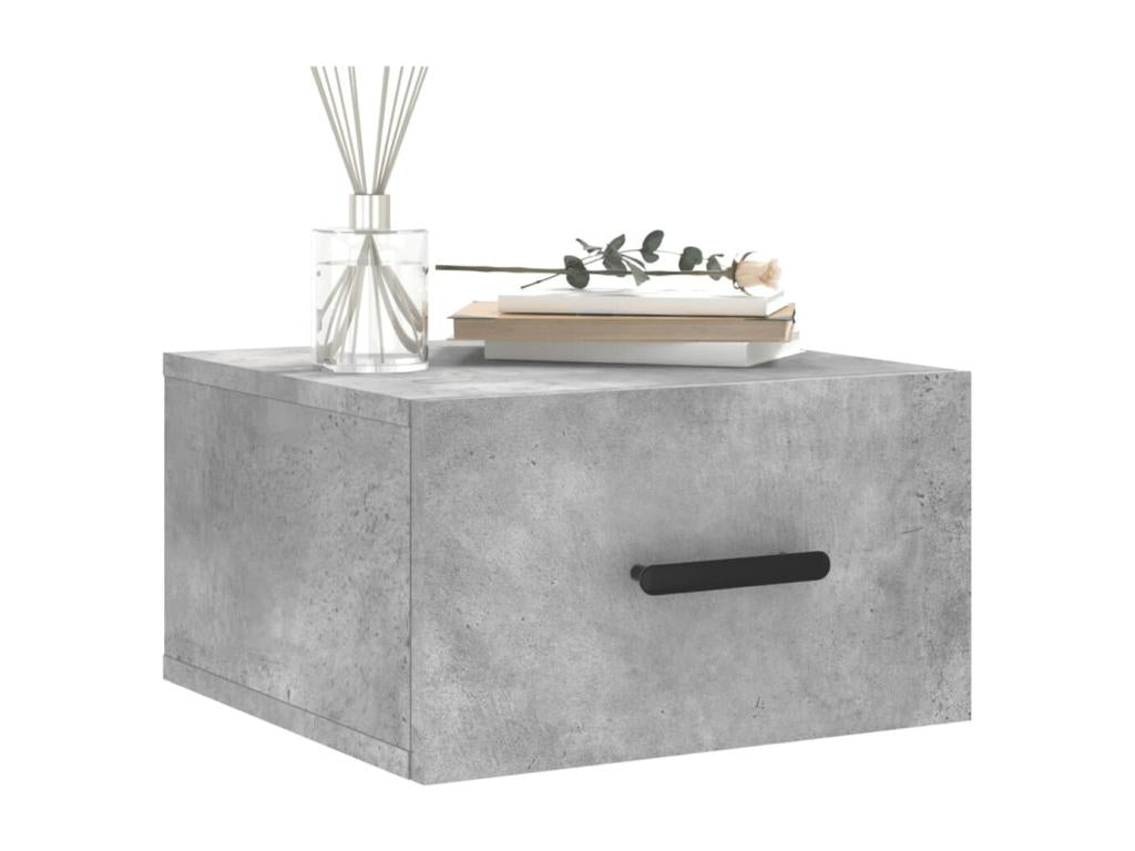 Wall-mounted bedside tables, 2 pcs, concrete grey, 35x35x20 cm, 54268KAFX
