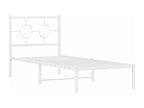 Metal bed frame without mattress, with white headboard, 75x190cm, 71438KSLB