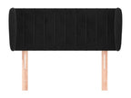 Headboard with wings, black, 93x23x78/88 cm, velvet, 24662VKRP