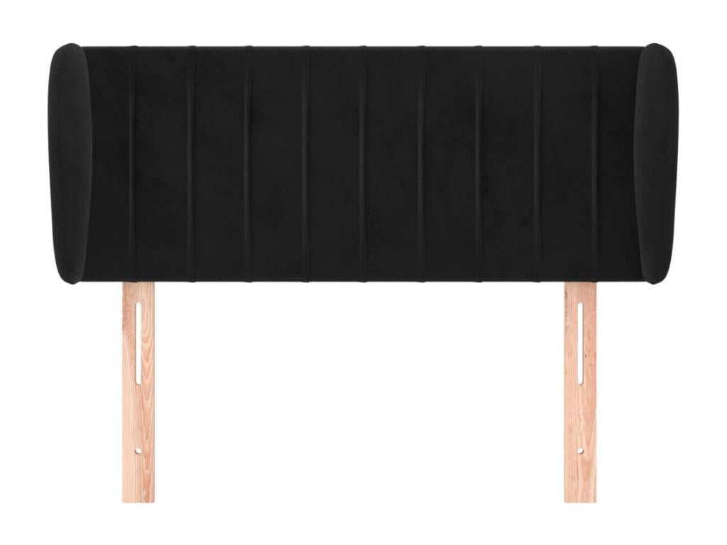 Headboard with wings, black, 93x23x78/88 cm, velvet, 24662VKRP