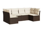 Garden furniture set with cushions, 6 pieces, brown wicker resin, 78887TZAE