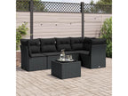 6-piece garden furniture set with cushions, black woven resin 61391ALVF
